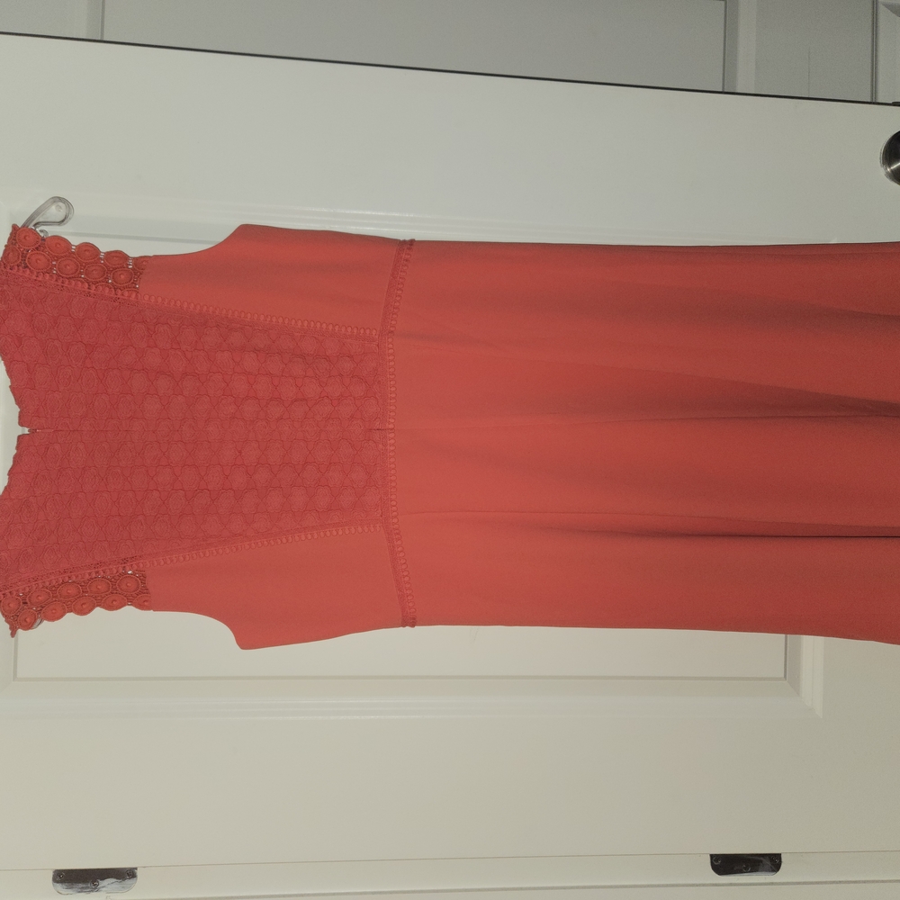 Elegant Coral Lace Dress